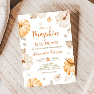 A Sweet Little Pumpkin Fall Baby Shower Invitation