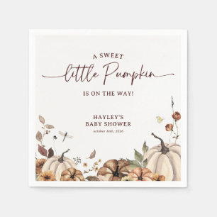 A Sweet Little Pumpkin Fall Baby Shower Napkin