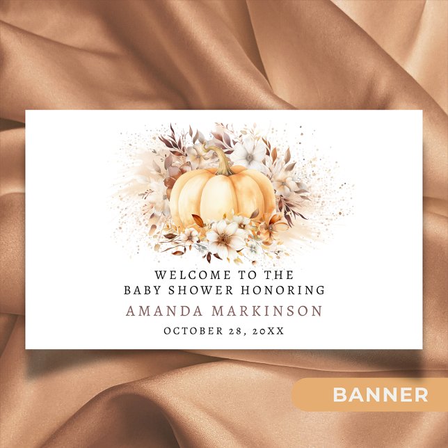 A Sweet Little Pumpkin Neutral Baby Shower Welcome Banner (Creator Uploaded)