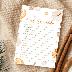 A Sweet Little Pumpkin Word Scramble Game