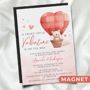 A Sweet Little Valentine is on the Way Baby Shower Magnetic Invitation