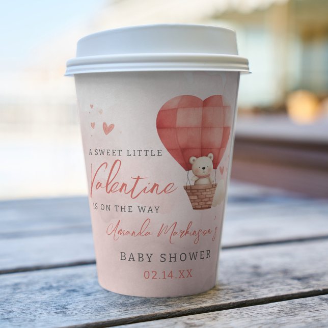 A Sweet Little Valentine is on the Way Baby Shower Paper Cups (Creator Uploaded)