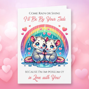 A Sweet Possum Themed Valentine's Day  Card