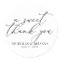 A Sweet Thank You Black and White Classic Wedding