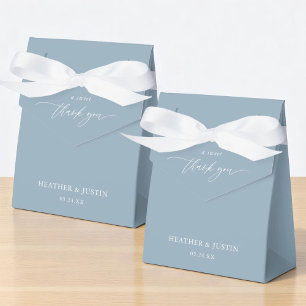 A Sweet Thank You Dusty Blue Wedding Favour Box