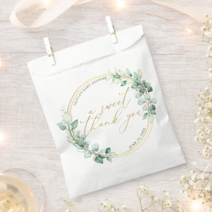 A Sweet Thank You Eucalyptus Greenery Baby Shower Favour Bag