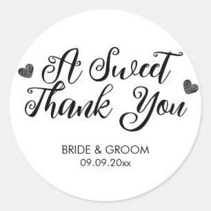 A Sweet Thank You Favour, Treat, Gift Classic Round Sticker