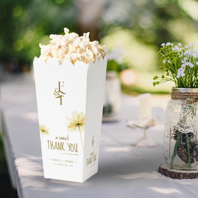 A Sweet Thank You Floral Monogram Minimal Wedding Favour Box (Creator Uploaded)