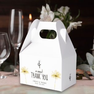 A Sweet Thank You Floral Monogram Minimal Wedding Favour Box
