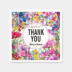 A sweet Thank you Meadow Blooms Collection Napkin