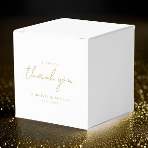 A sweet thank you! Minimal, luxury wedding Favour Box