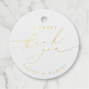 A Sweet Thank You Minimalist Modern Chic Script Favour Tags