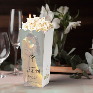A Sweet Thank You Monogram Minimal Wedding Photo Favour Box