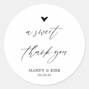 A Sweet Thank You Personalized Favor Sticker