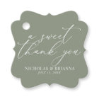 A Sweet Thank You Sage Green Elegant Wedding
