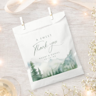 A Sweet Thank You Sage Mountain Forest Rustic Favour Bag