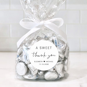 A Sweet Thank You Wedding Classic Round Sticker