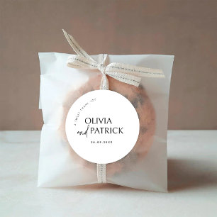 A Sweet Thank You Wedding Favour Tag Sticker