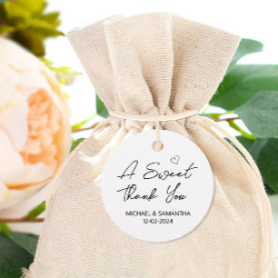 A Sweet Thank You Wedding Favour Tags
