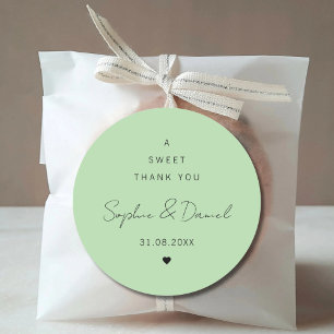 A Sweet Thank You Wedding Favour Wedding Thank You Classic Round Sticker