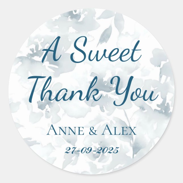 A Sweet Thank You - Wedding Stickers  (Front)