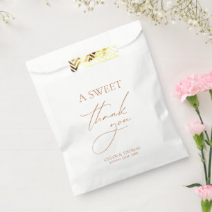 A Sweet Thank You White & Terracotta Minimalist Favour Bag