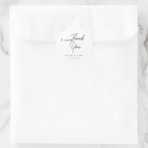 A sweet thankyou classic round sticker
