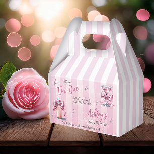 A Sweet Tini One Pink Coquette Girl Baby Shower Favour Box