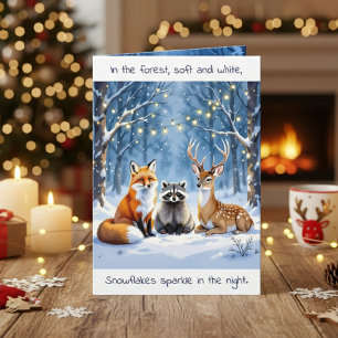 A Sweet Woodland Creatures Festive Christmas Poem Card