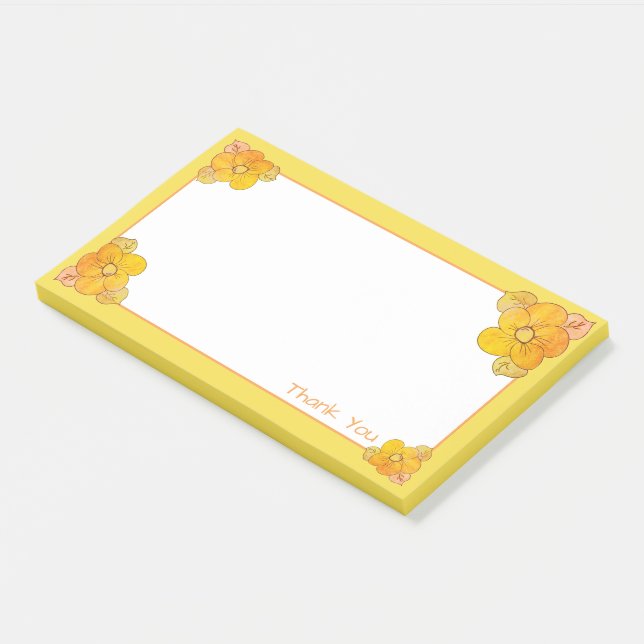A Sweet Yellow Thank You Office Post It Note (Angled)