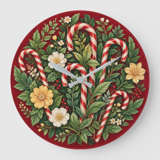 A Sweet Yuletide Bloom Large Clock (Front)