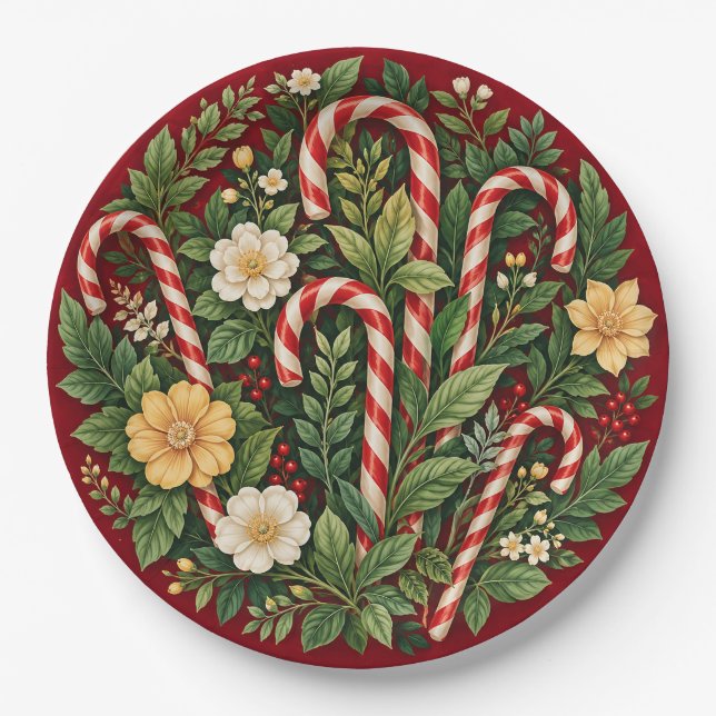 A Sweet Yuletide Bloom Paper Plate (Front)