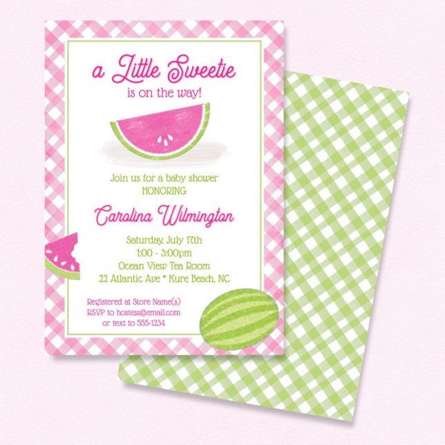 A Sweetie on the Way Watermelon Baby Shower Invitation (Creator Uploaded)