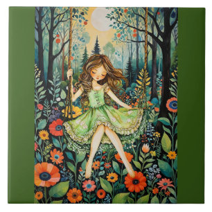 A Swing In Nature Chases The Blues Away Ceramic Tile