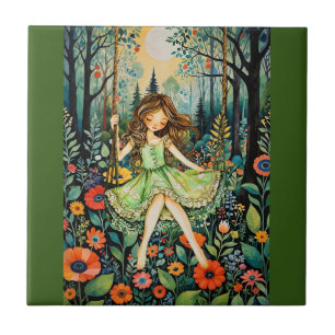 A Swing In Nature Chases The Blues Away Ceramic Tile