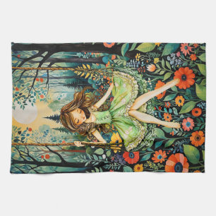 A Swing In Nature Chases The Blues Away Tea Towel