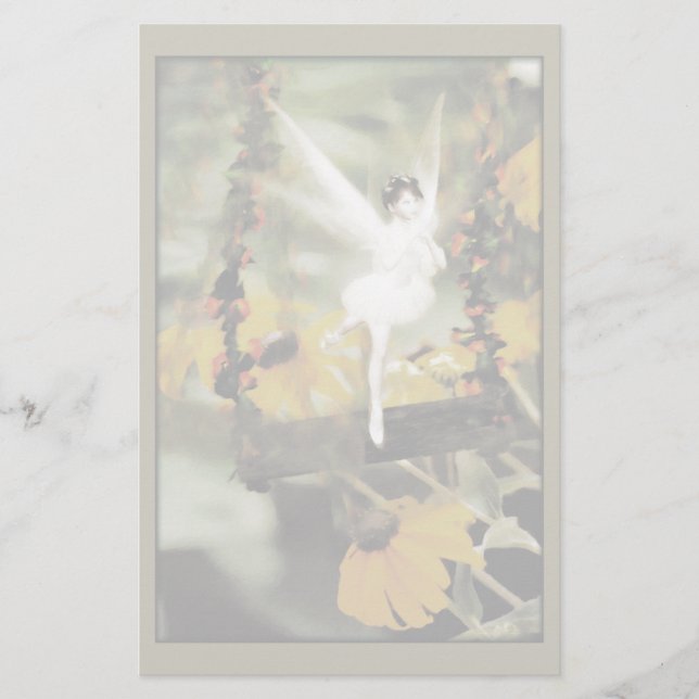 A Swing in the Garden Unlined Stationery (Front)
