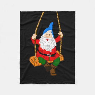 A Swinging Garden Gnome Fleece Blanket