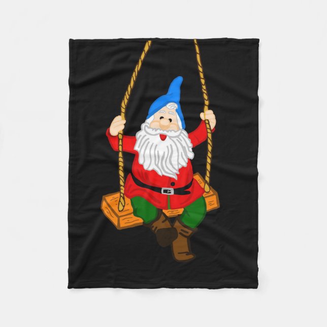 A Swinging Garden Gnome Fleece Blanket (Front)