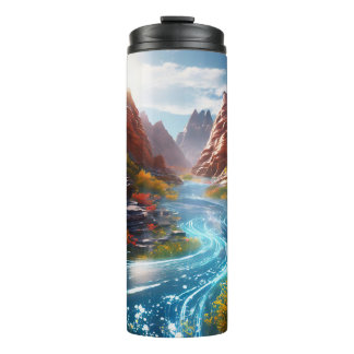 a sylph riding river currents through canyons thermal tumbler