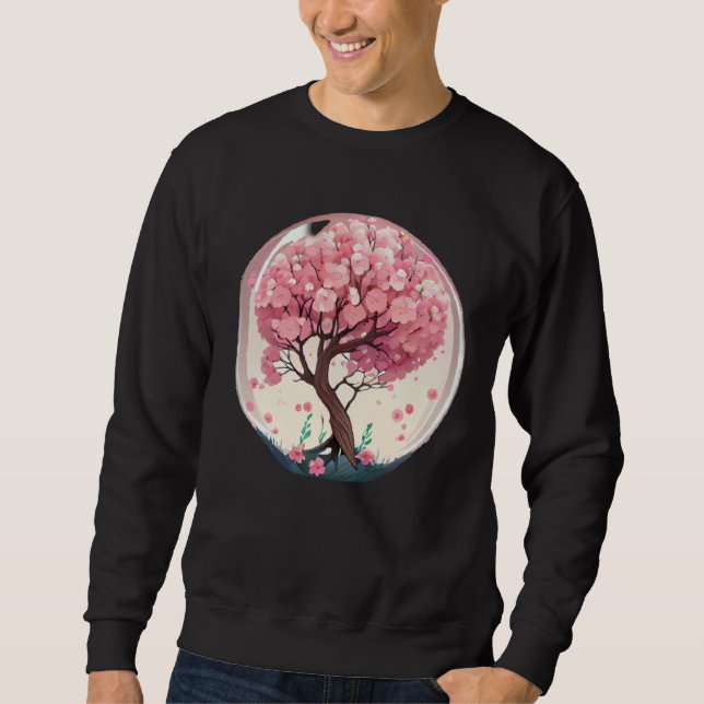 A Symbolic and Meaningful Pink Cherry Blossom Tree Sweatshirt (Front)