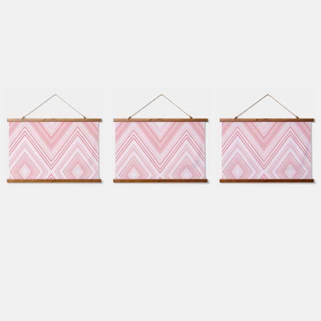  A symmetrical pattern featuring red and pink moti Hanging Tapestry (Triple)