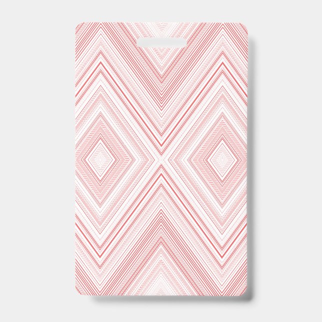  A symmetrical pattern featuring red and pink moti ID Badge (Front)
