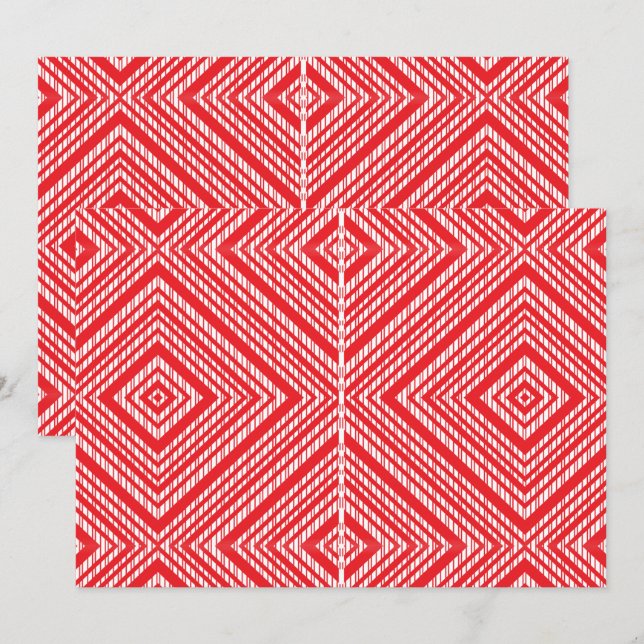 A symmetrical pattern featuring red, orange, and p invitation (Front/Back)