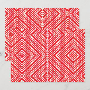 A symmetrical pattern featuring red, orange, and p invitation