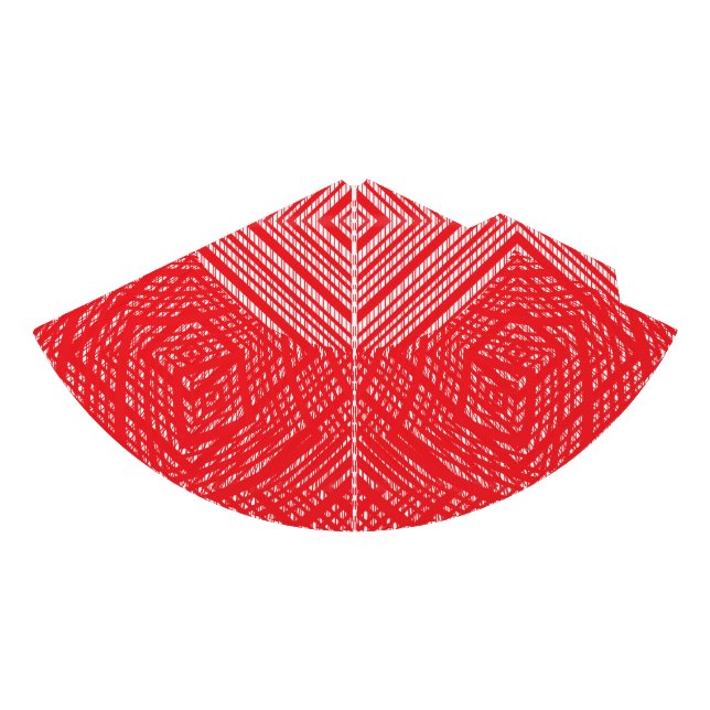 A symmetrical pattern featuring red, orange, and p party hat (Front)