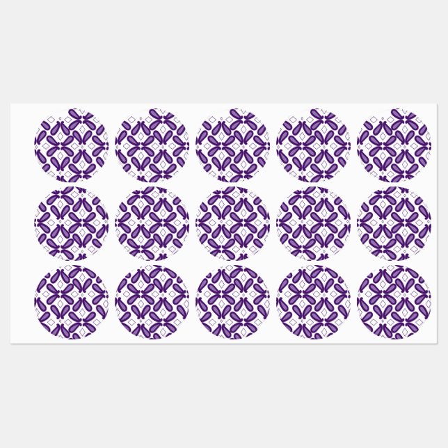 A symmetrical pattern featuring white and purple m (Sheet)