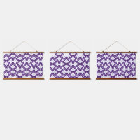 A symmetrical pattern featuring white and purple m