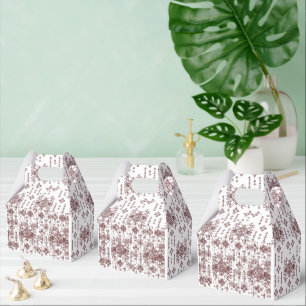 A symmetrical white wrapping paper featuring a rep favour box