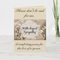 A Sympathy card for a grieving spouse.